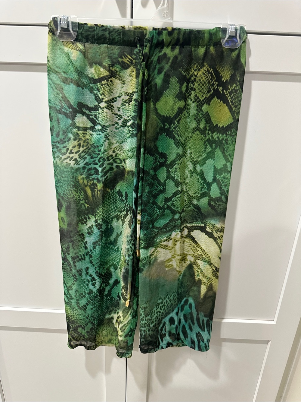 Kids Green Animal-Print Swim Cover-Up Pants